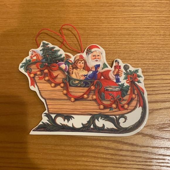 Santa & Sleigh Xmas Ornament - Picture 2 of 3